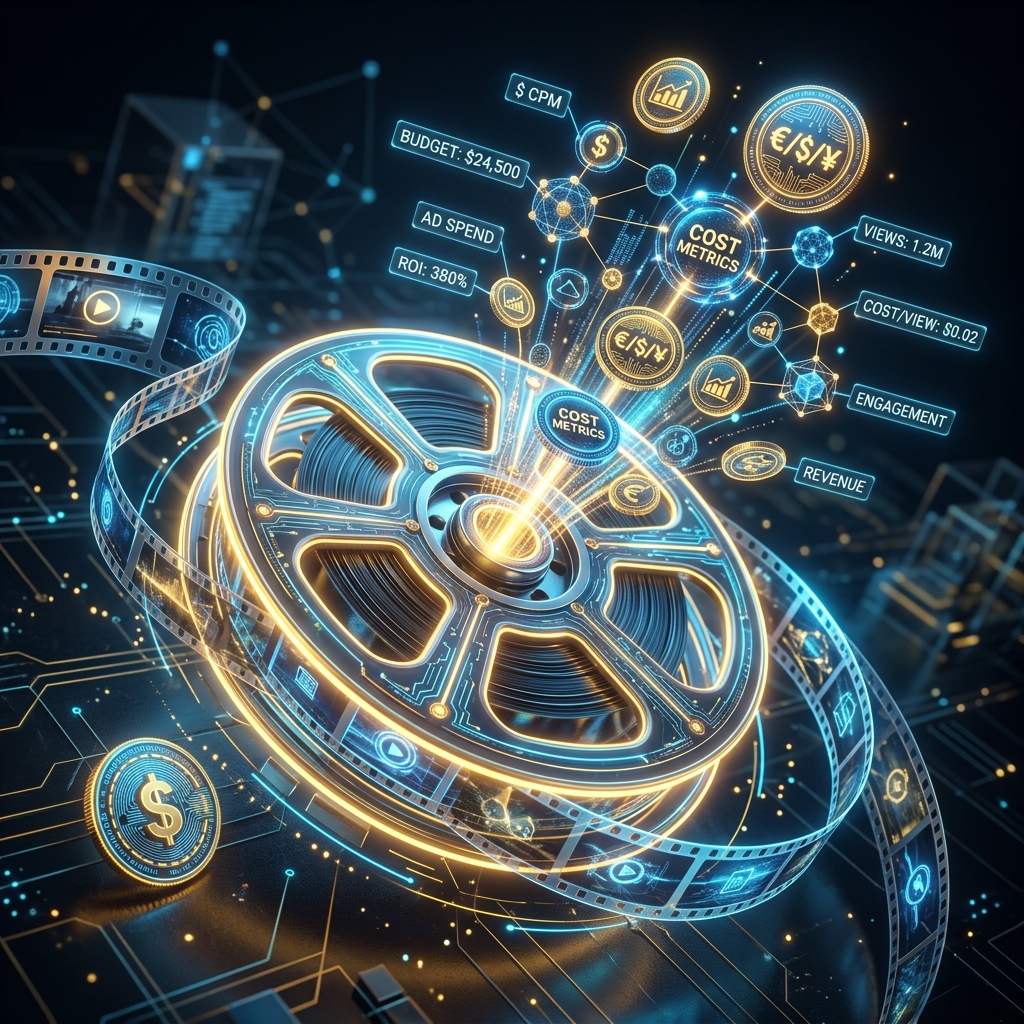 A sleek abstract 3D render of a single golden film clip balanced on a scale against a pile of dissolving duplicate attempts.